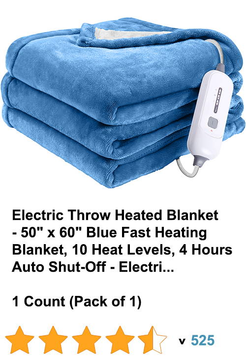 Shop Our Heated Blanket Blue 50 x60 On Amazon InvoSpa
